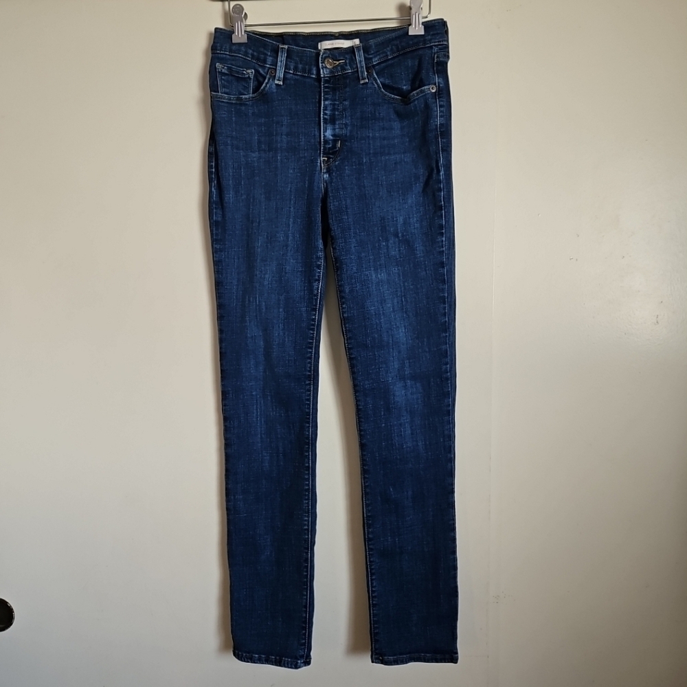 Levi's Classic Straight Mid Blue Wash Jeans Mid Rise Size 6L W28 L32